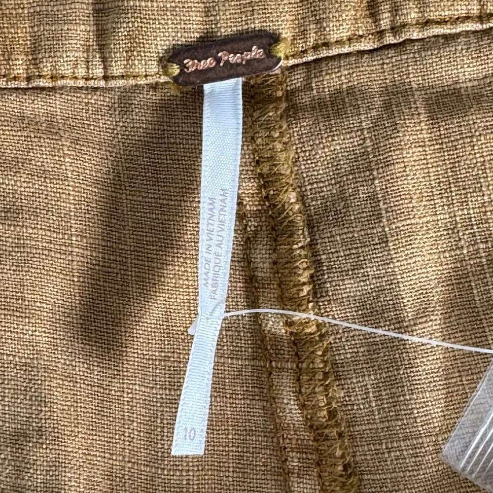 Free People Johanna NWT Brpown Sugar Linen Skort‎ Sz 10